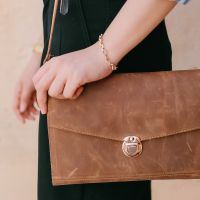 Hoi An Real Leather - Da Bao Real Leather Hoi An - Brown Purse made of washed-out Leather