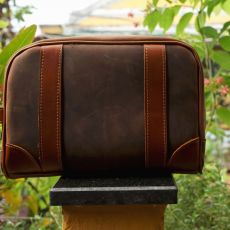 Hoi An Real Leather - Da Bao Real Leather: Big size toiletry bag, made of suede buffalo leather.