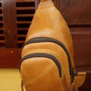 Hoi An Real Leather - Da Bao Real Leather: Leather sling bag - Front View